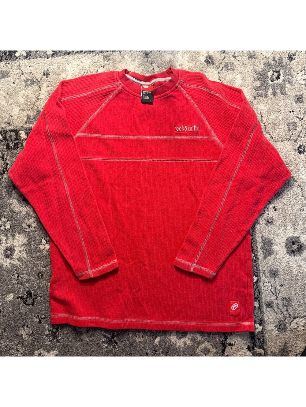 Ecko Unltd Men's Long Sleeve Red Thermal Shirt Size Large